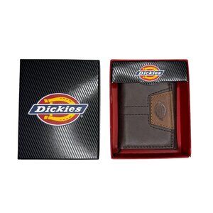 Dickies Mens Brown Leather Bifold Wallet With Box